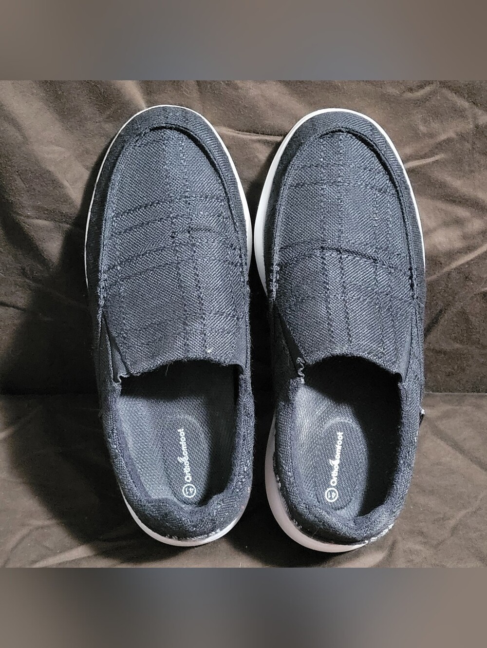 Men's Slip-On Canvas Ortho Loafers in Black